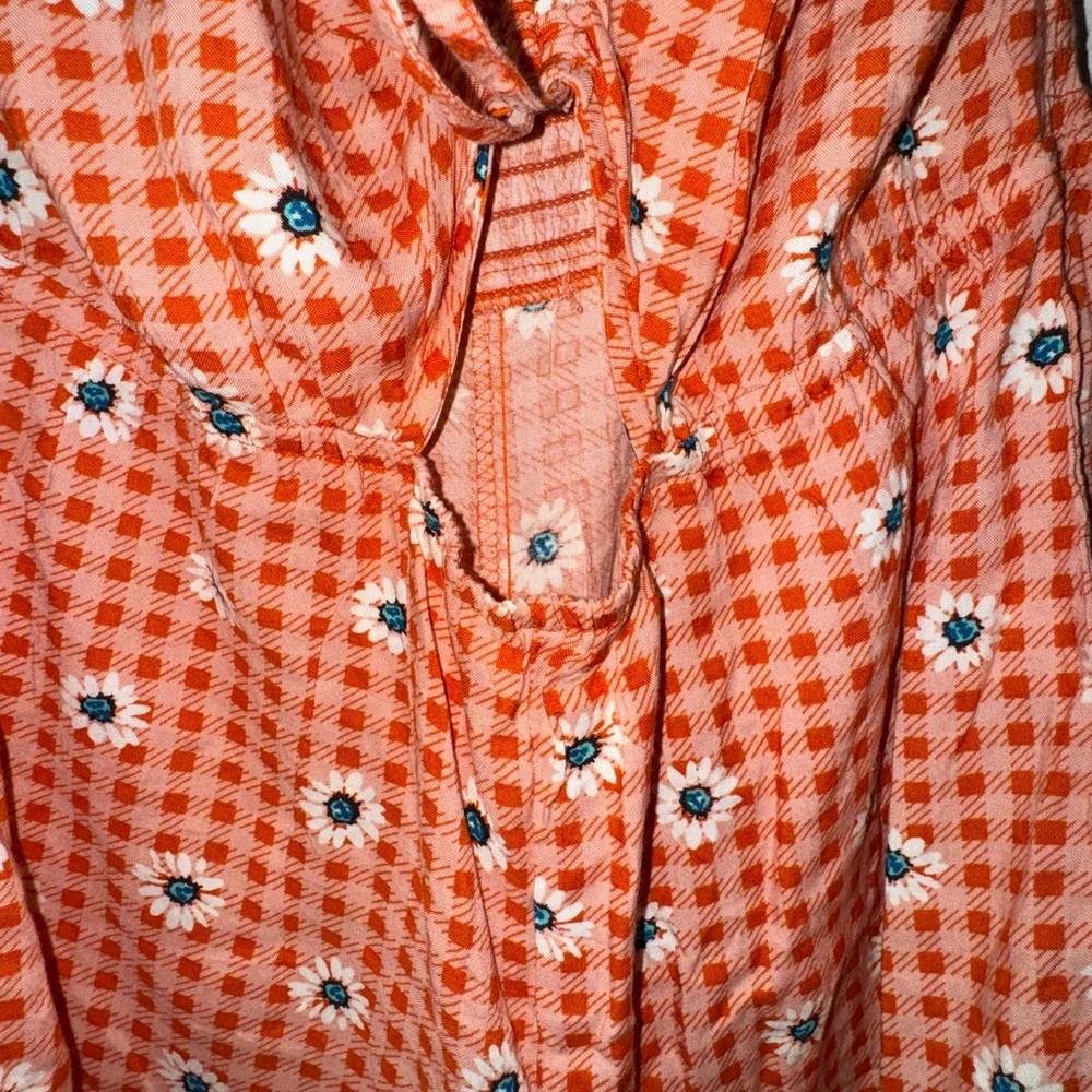 Derek Heart Red Gingham Floral Romper - Picture 2 of 6